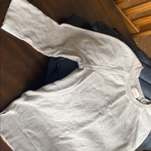 Crewneck sweater, 3/4 length sleeve, eyelet design